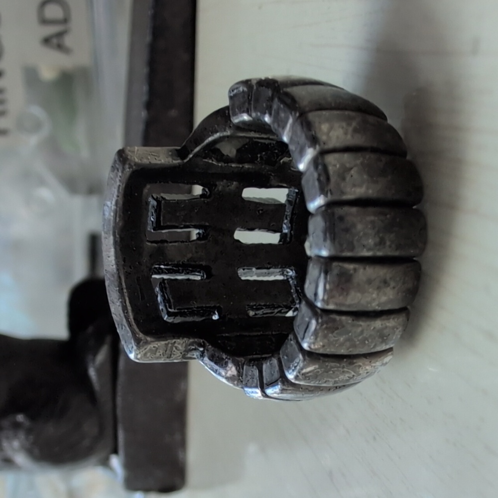 Ring Eometric Statement Stretchy Ring Black Marca… - image 3